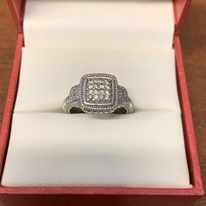 Judith Ripka 925 Sterling Silver Pave Ring